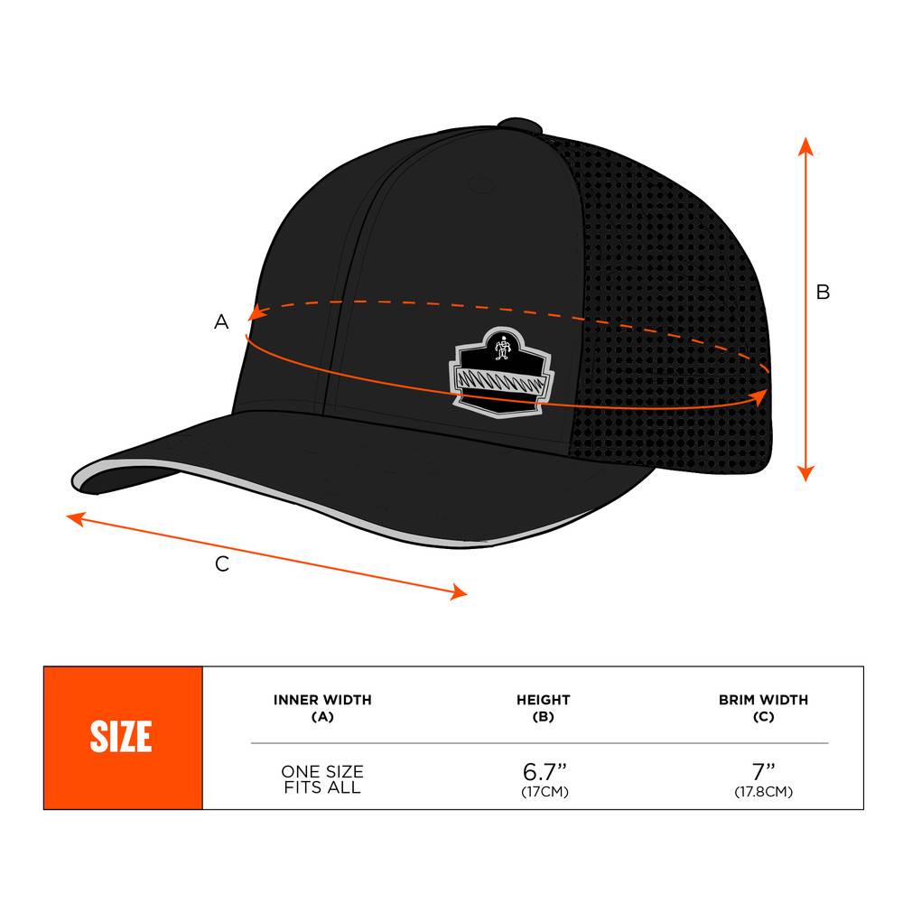Kühlendes Basecap 12604 Größe Uni Farbe schwarz