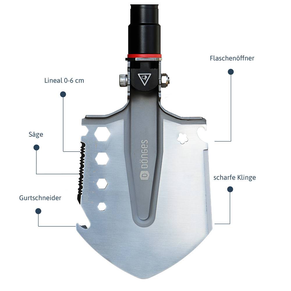 Dönges Multifunktionaler Klappspaten All-in-One, in Camouflage Tasche