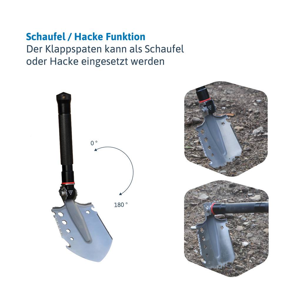 Dönges Multifunktionaler Klappspaten All-in-One, in Camouflage Tasche