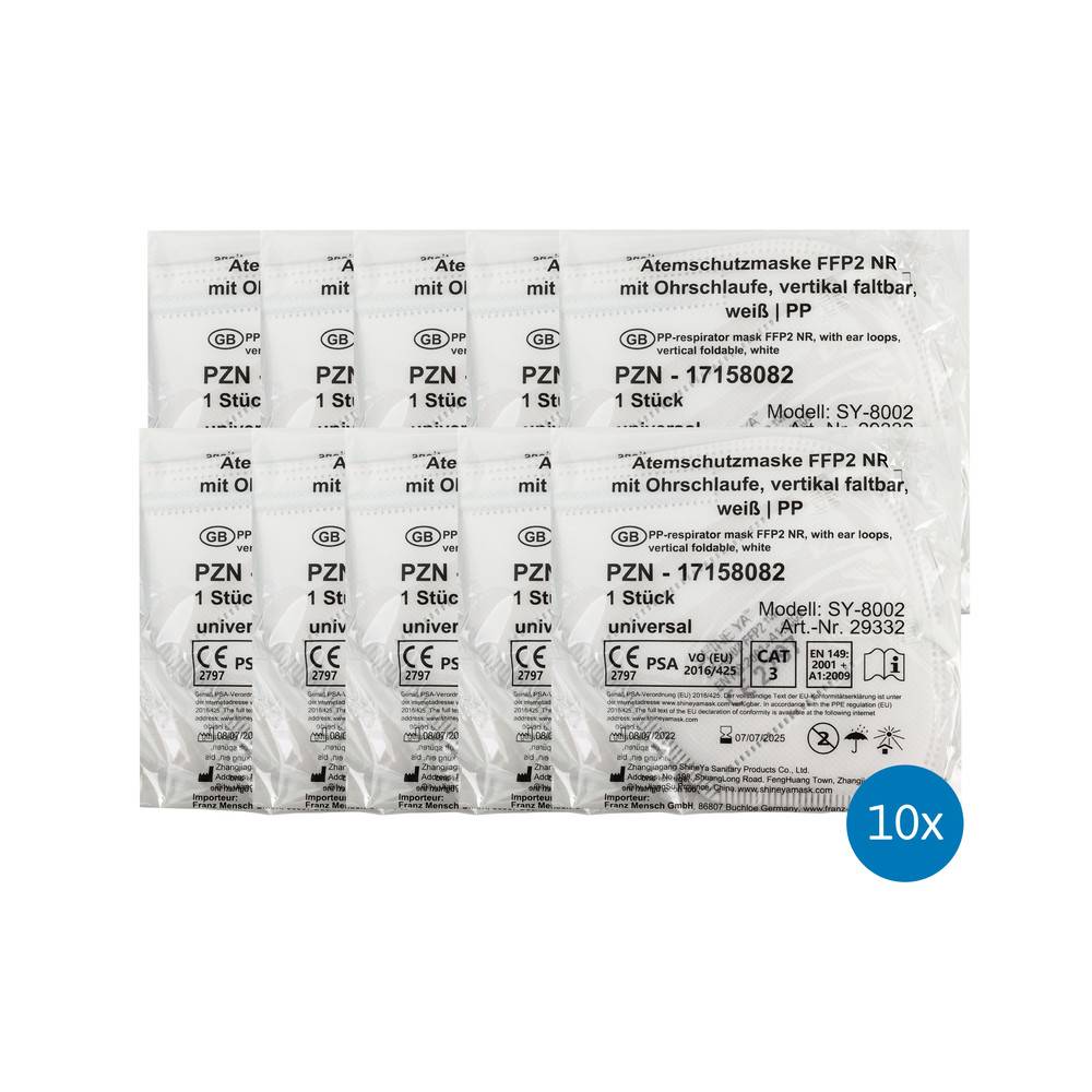 FRANZ MENSCH - 10 HYGOSTAR Atemschutzmasken FFP2 NR DIN EN 149:2001, A1:2009