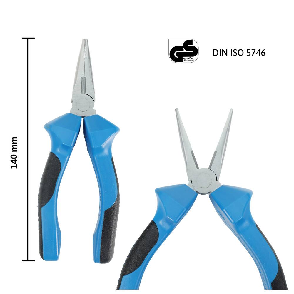 Dönges Flachrundzange, DIN ISO 5745, gerade, 140 mm