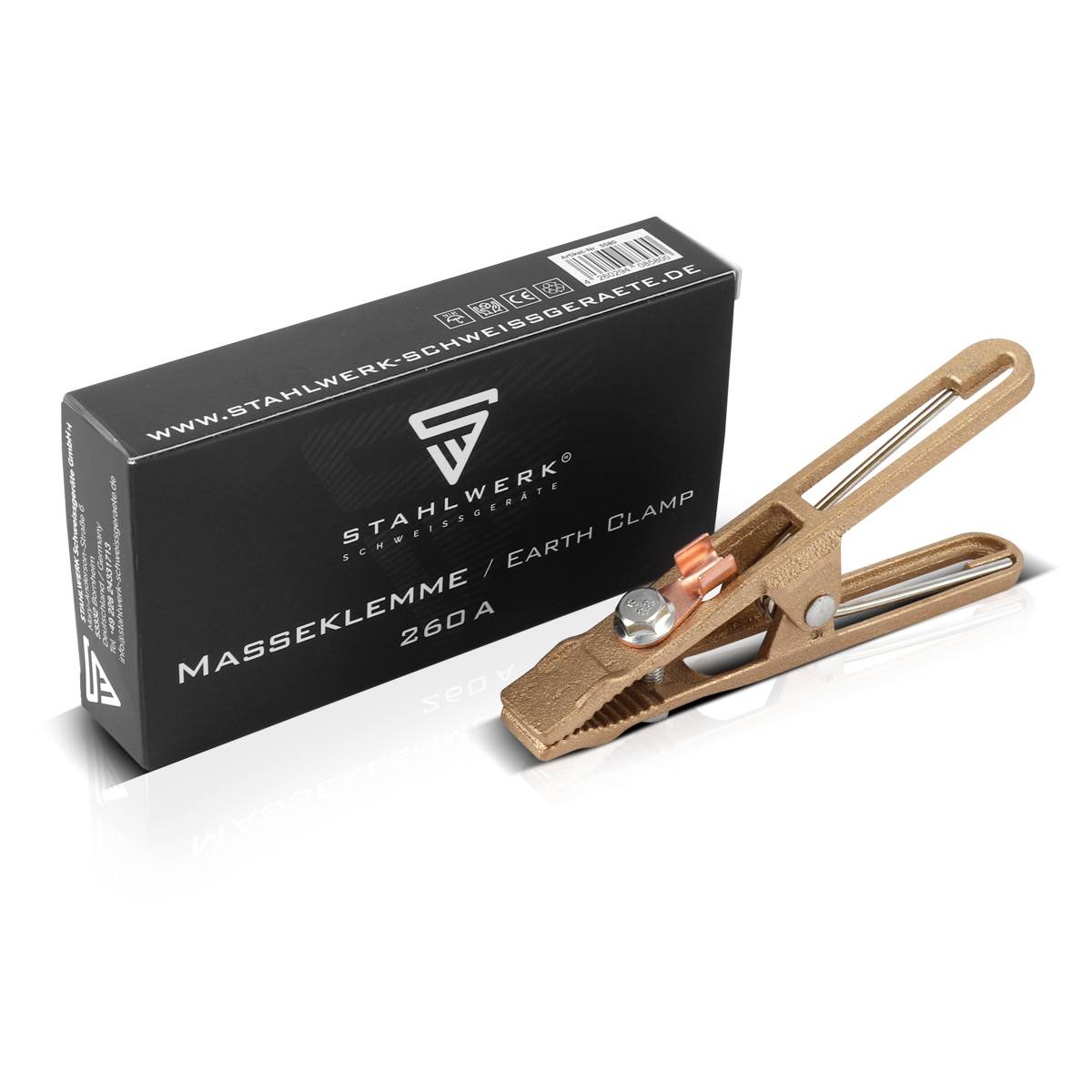 STAHLWERK Masseklemme Massezange und Erdungsklemme belastbar bis 260A
