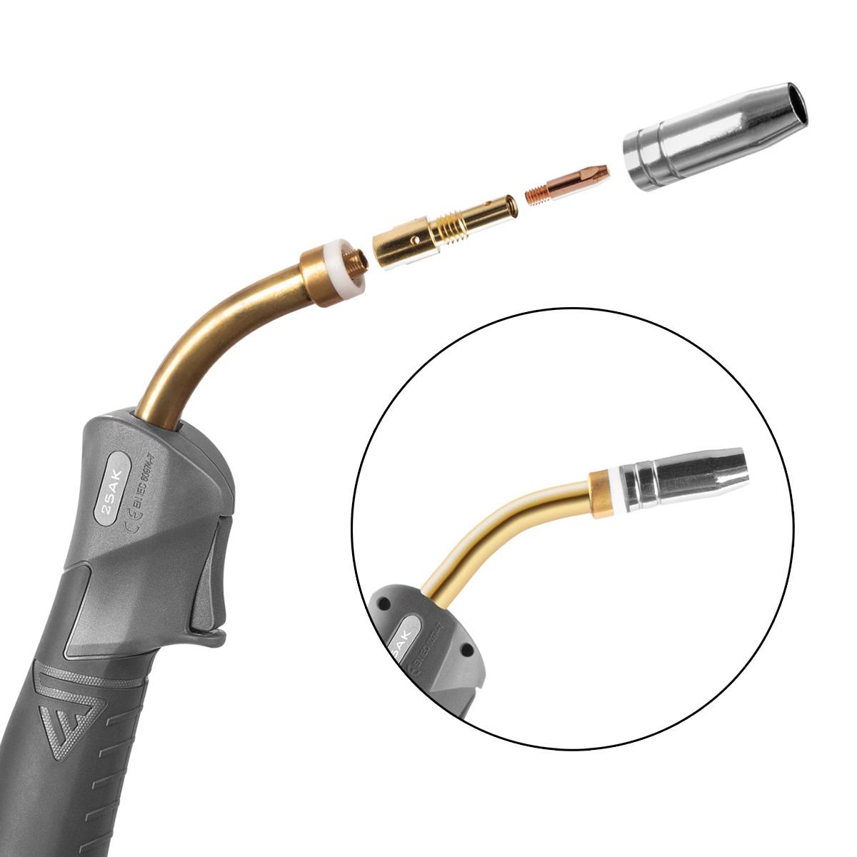 STAHLWERK Verschleißteile Set 28-teilig MIG MAG Alu für AK25/MB25 Schweißbrenner