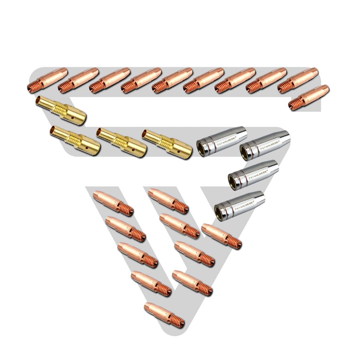 STAHLWERK Verschleißteile Set 28-teilig MIG MAG Alu für AK25/MB25 Schweißbrenner