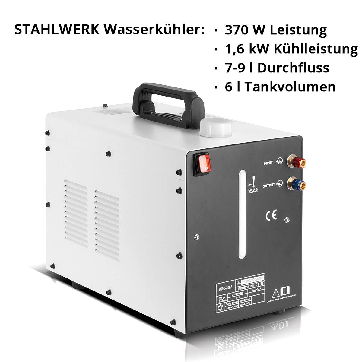 STAHLWERK Wasserkühler mit 370 W Leistung und 6 l Tank