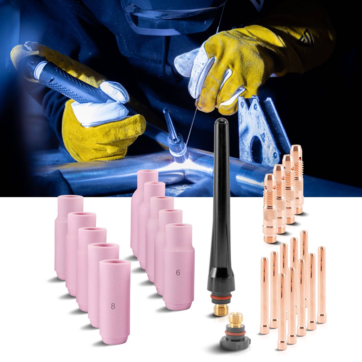 STAHLWERK Verschleißteile Set WIG TIG 26 Teile Schweißzubehör