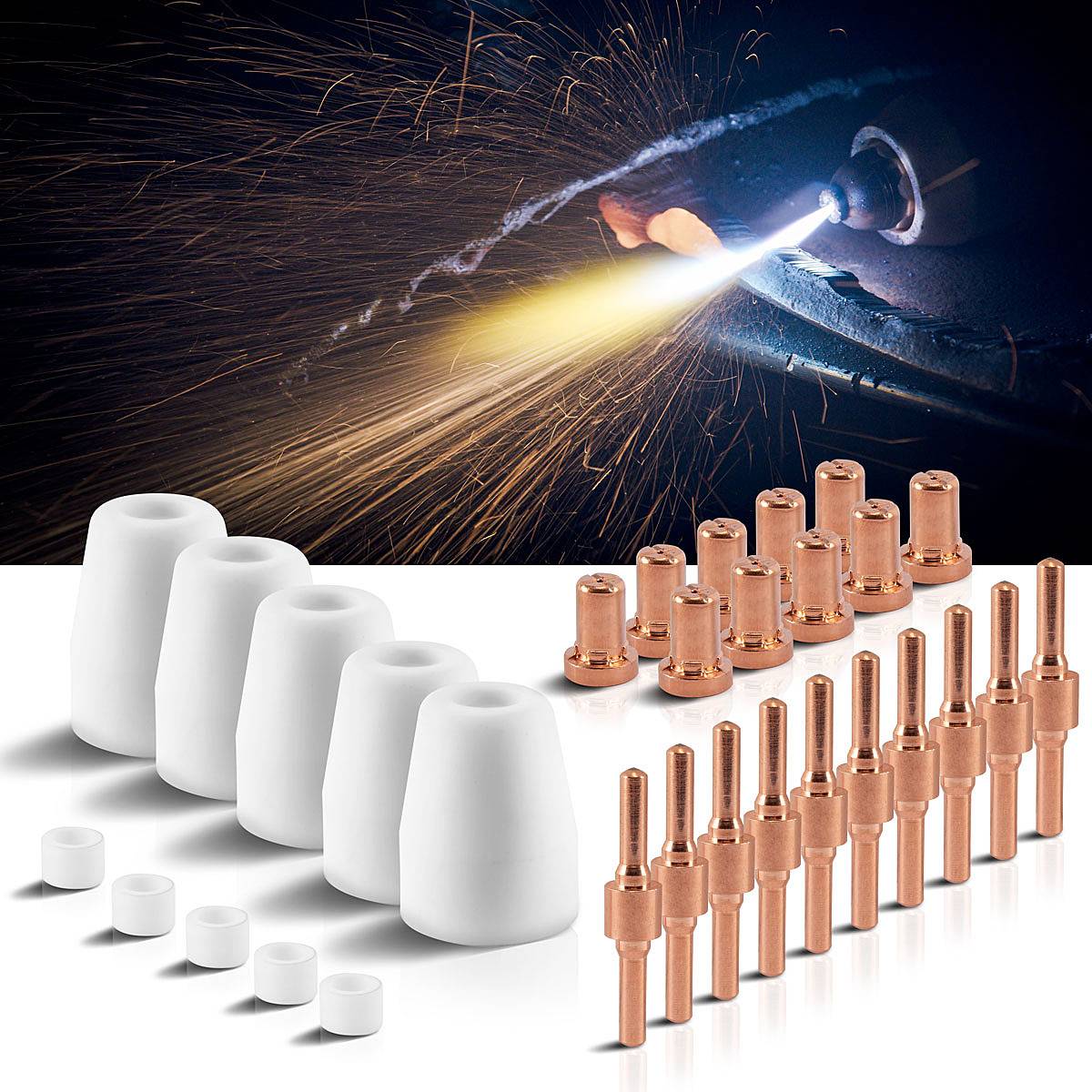 STAHLWERK Verschleißteile Set 30 Teile für Plasmaschneider PT 31 Schneidzubehör