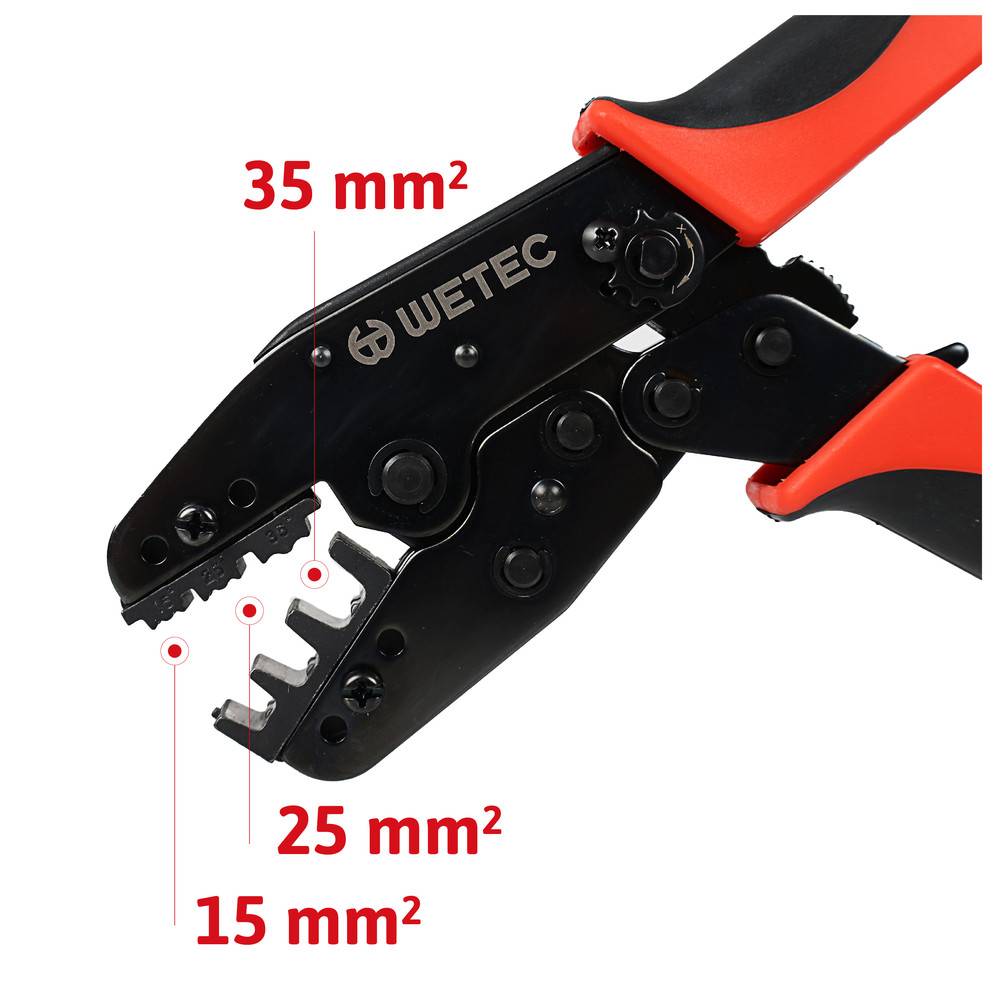 WETEC Crimp-Hebelzange, Trapezpressung, für Leiterquerschnitt 16 - 25 - 35 mm²