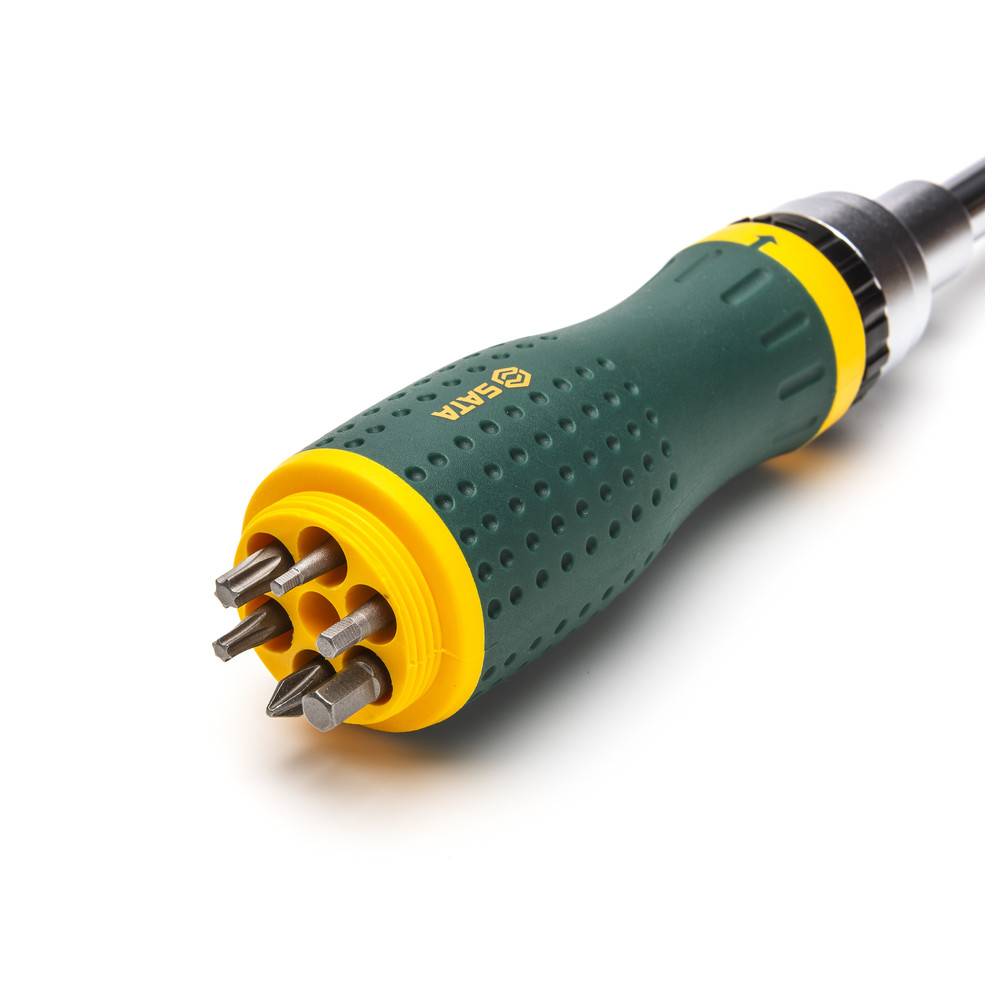 SATA Ratschenschraubendreher mit Bit-Magazin, 16-in-1