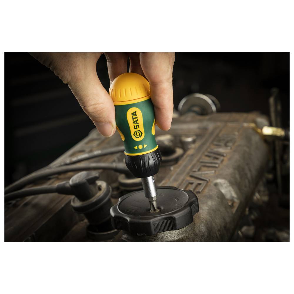 SATA Stubby-Ratschenschraubendreher mit Bit-Magazin, 6-teilig