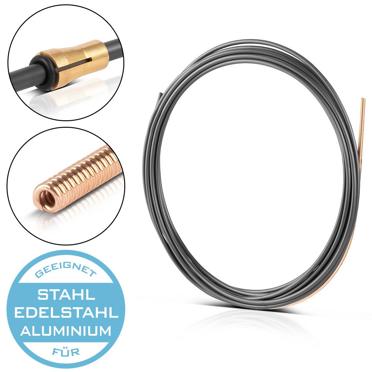 STAHLWERK Carbonseele Drahtführung 5 m für MIG MAG Brenner AK15 MB15 AK25 MB25