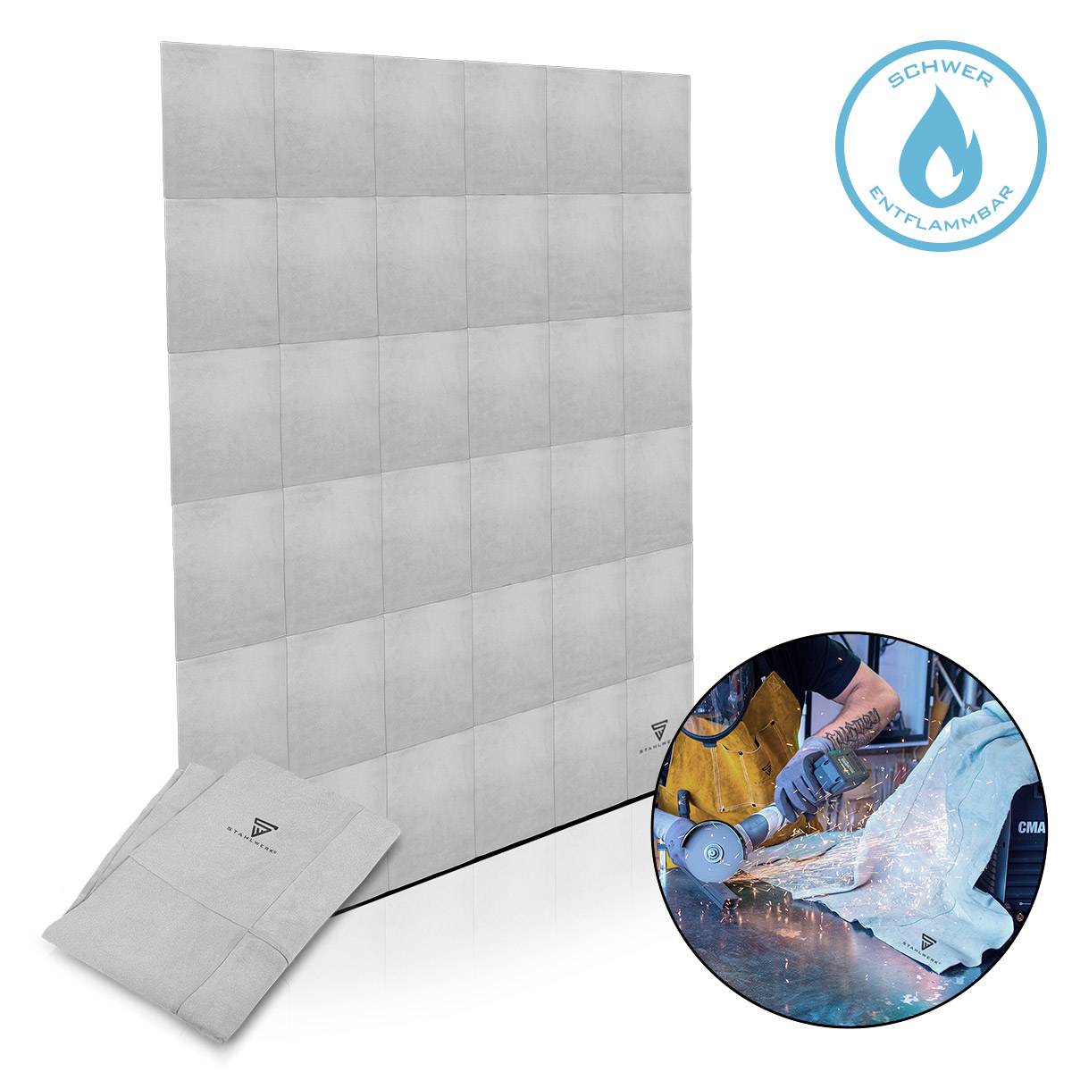STAHLWERK Schweißerdecke Spritzschutzdecke Schweißermatte aus robustem Echtleder