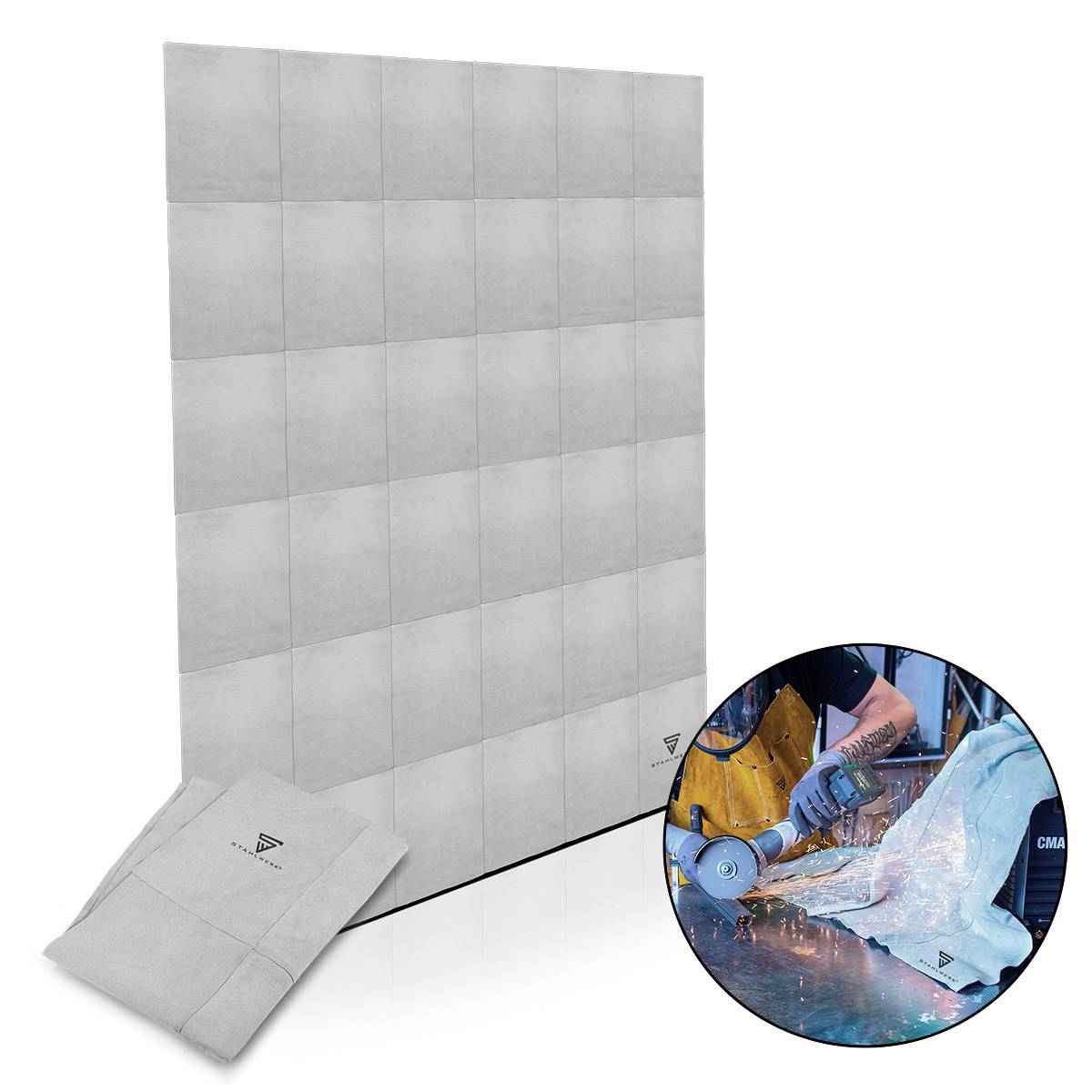 STAHLWERK Schweißerdecke Spritzschutzdecke Schweißermatte aus robustem Echtleder