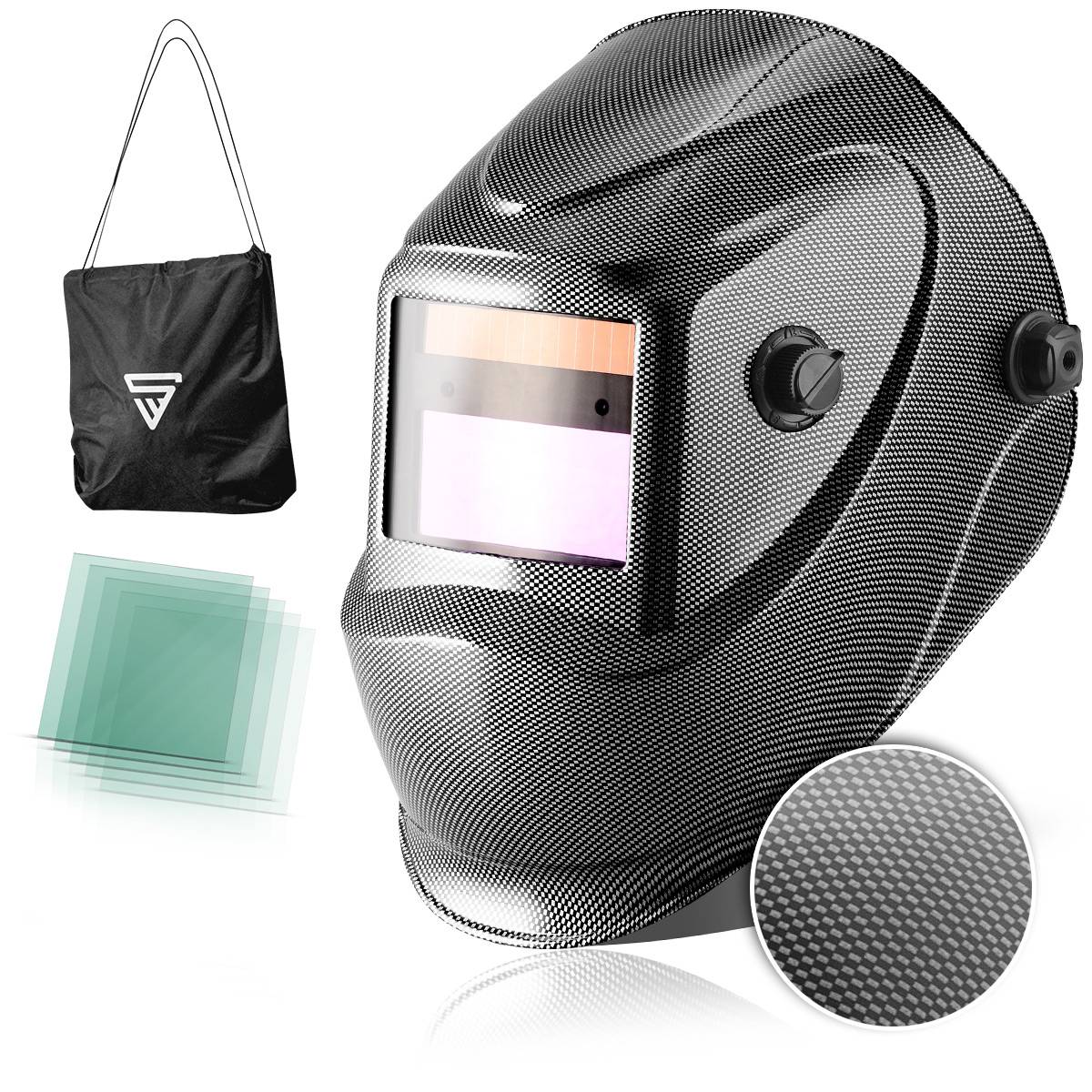 STAHLWERK Vollautomatik Schweißhelm ST-450RC in Carbon Optik, vollautomatisch