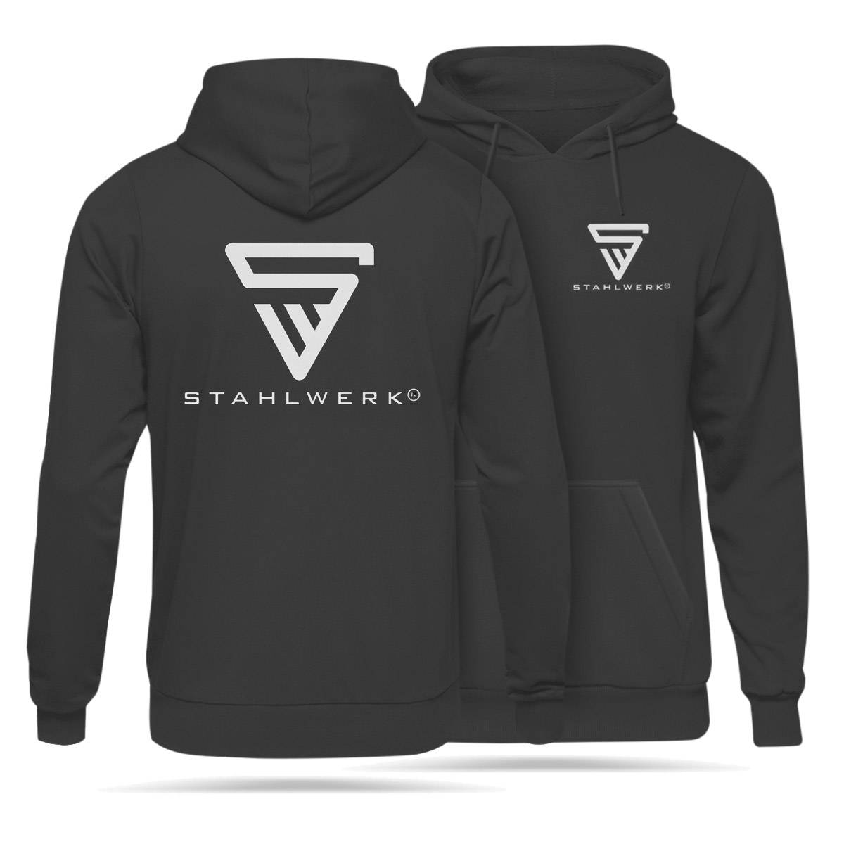 STAHLWERK Hoodie Schwarz Kapuzen-Pullover Größe M 100% Baumwolle