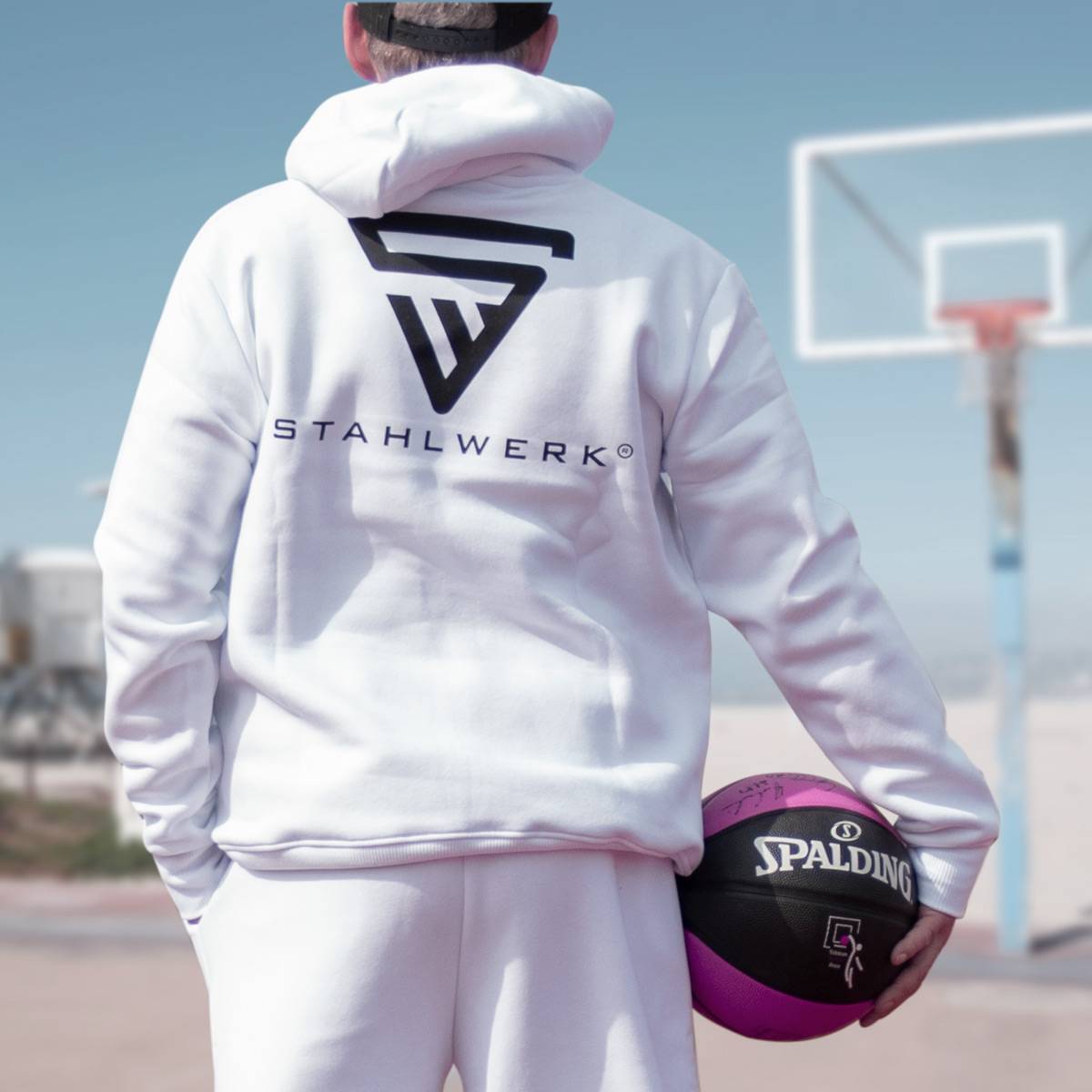 STAHLWERK Hoodie Kapuzenpullover Kapuzenpulli mit Reißverschluss Weiß Größe XXL