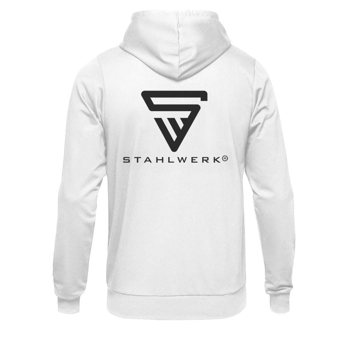 STAHLWERK Hoodie Kapuzenpullover Kapuzenpulli mit Reißverschluss Weiß Größe XL