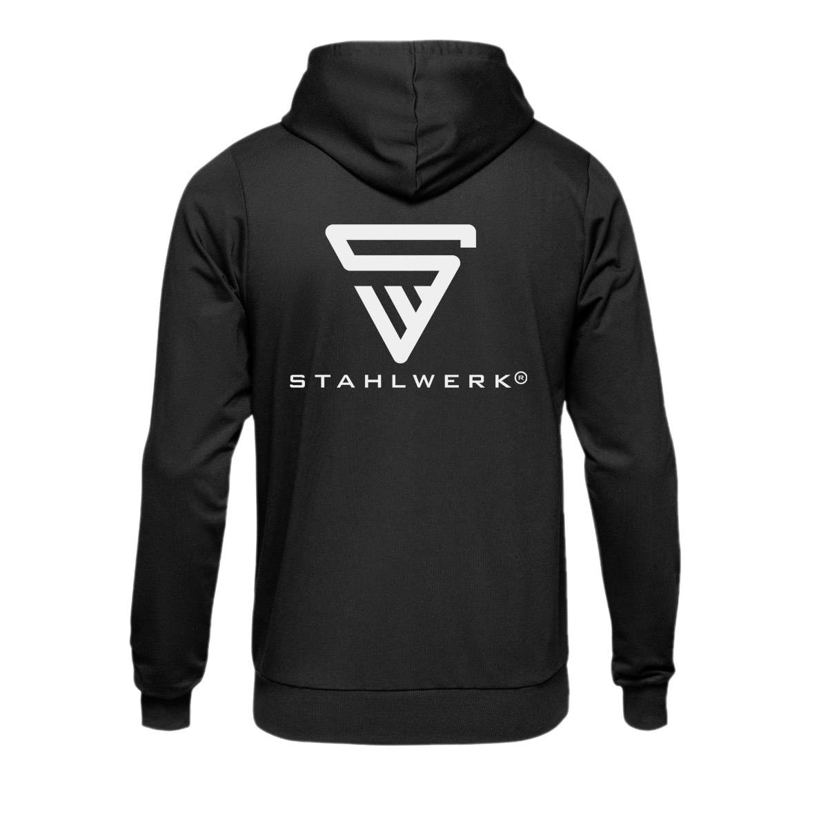 STAHLWERK Hoodie Kapuzenpullover mit Reißverschluss in Schwarz Größe XXL