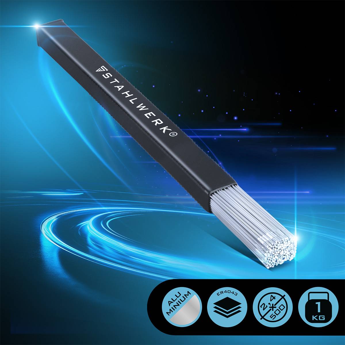 STAHLWERK Schweißstäbe ER4043Si5 Aluminium hochlegiert / Ø 2,4 mm x 500 mm 2 kg