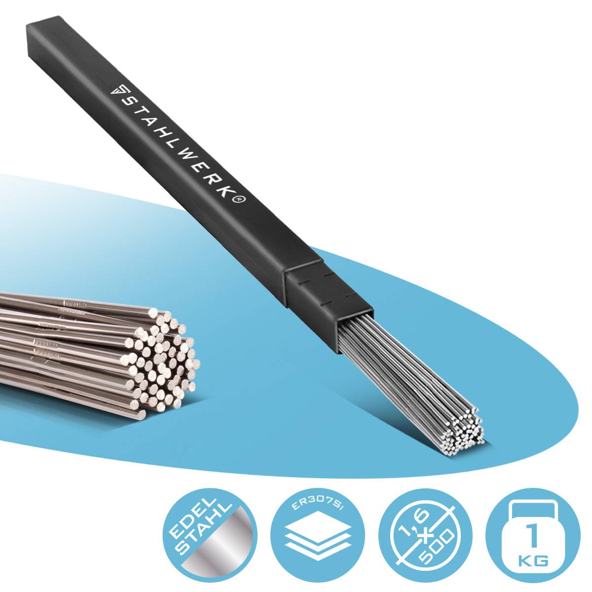 STAHLWERK Schweißstäbe WIG ER307Si Edelstahl hochlegiert Ø 1,6 mm x 500 mm