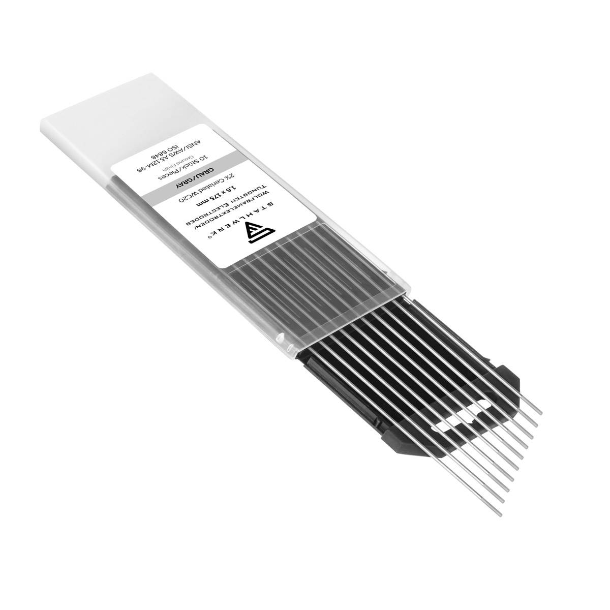 STAHLWERK Wolframelektroden / Schweißelektroden WC20 grau 1,6 x 175 mm 10er Set