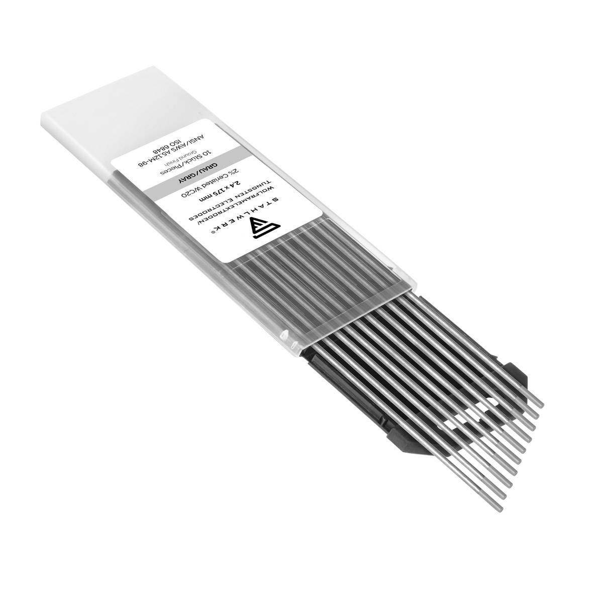 STAHLWERK Wolframelektroden / Schweißelektroden WC20 grau 2,4 x 175 mm 10er Set
