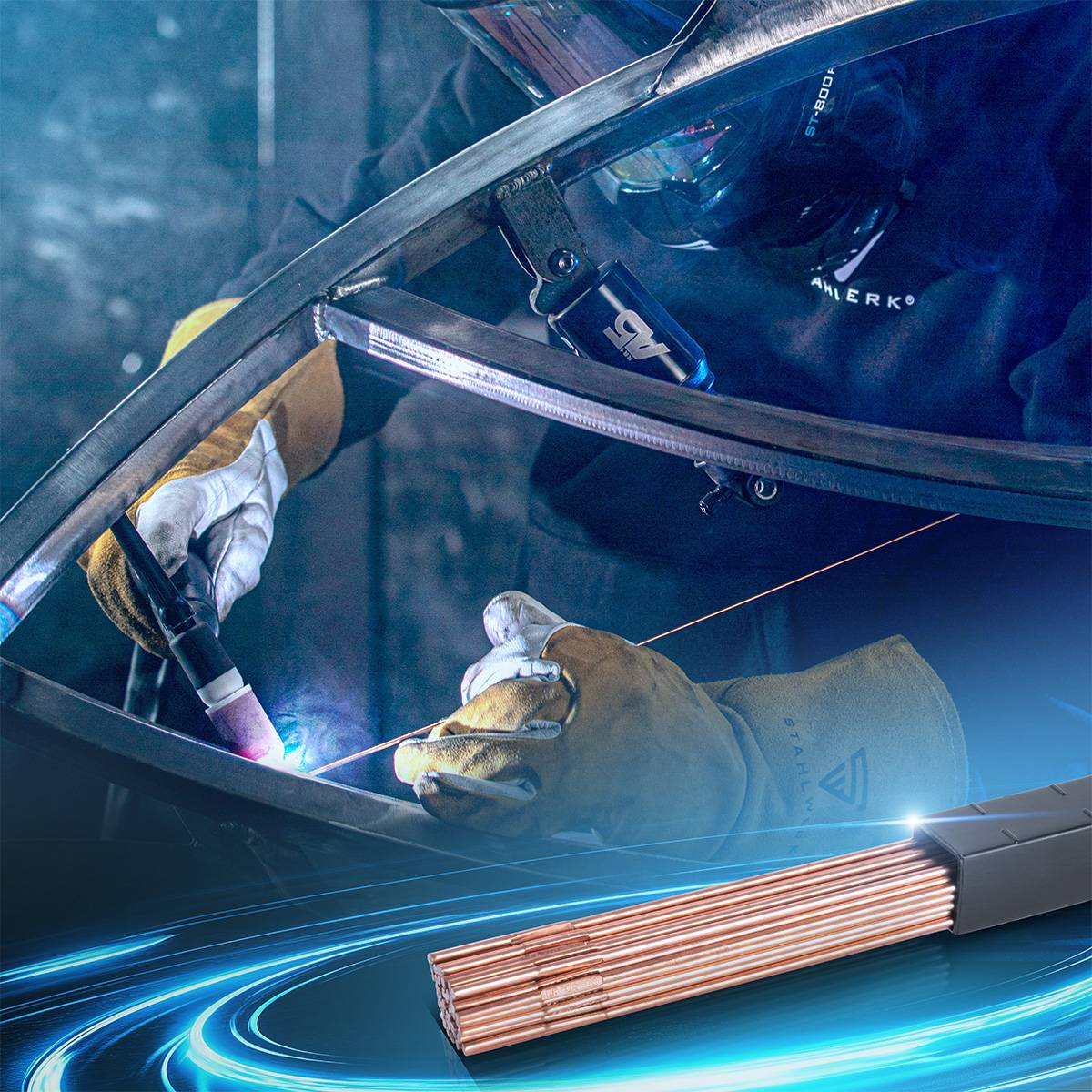 STAHLWERK Schweißstäbe WIG ER70S G3 Stahl 1,6 x 500mm 2 kg