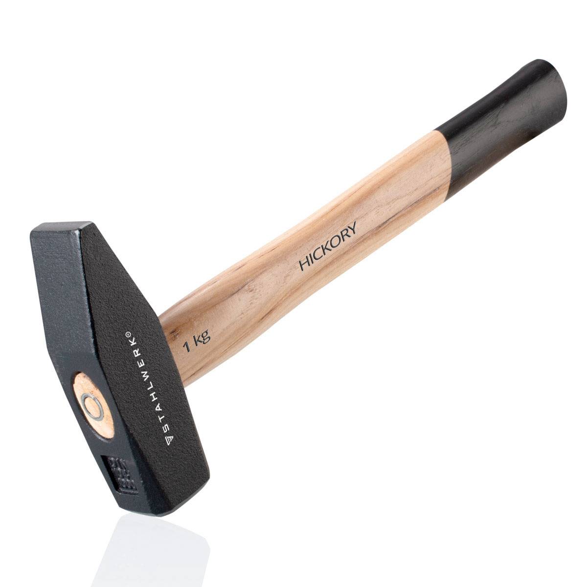 STAHLWERK Hammer Schlosserhammer 1.000 g robuster Kopf aus Stahl, Griff Hickory