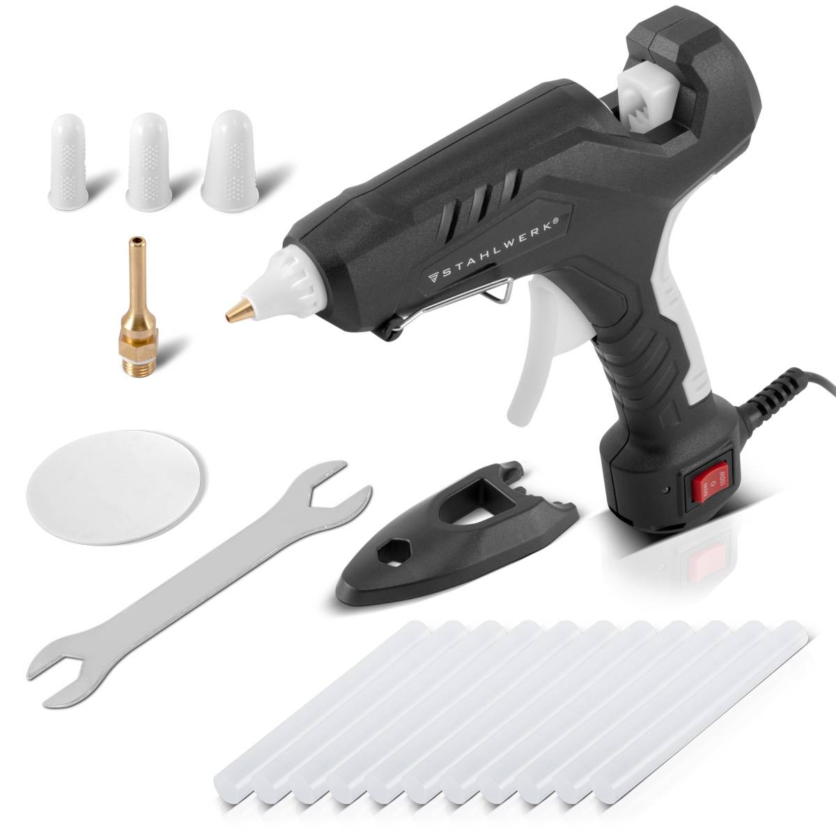 STAHLWERK Heißklebepistole HKP-100DT ST mit Rückschlagventil und 100 Watt
