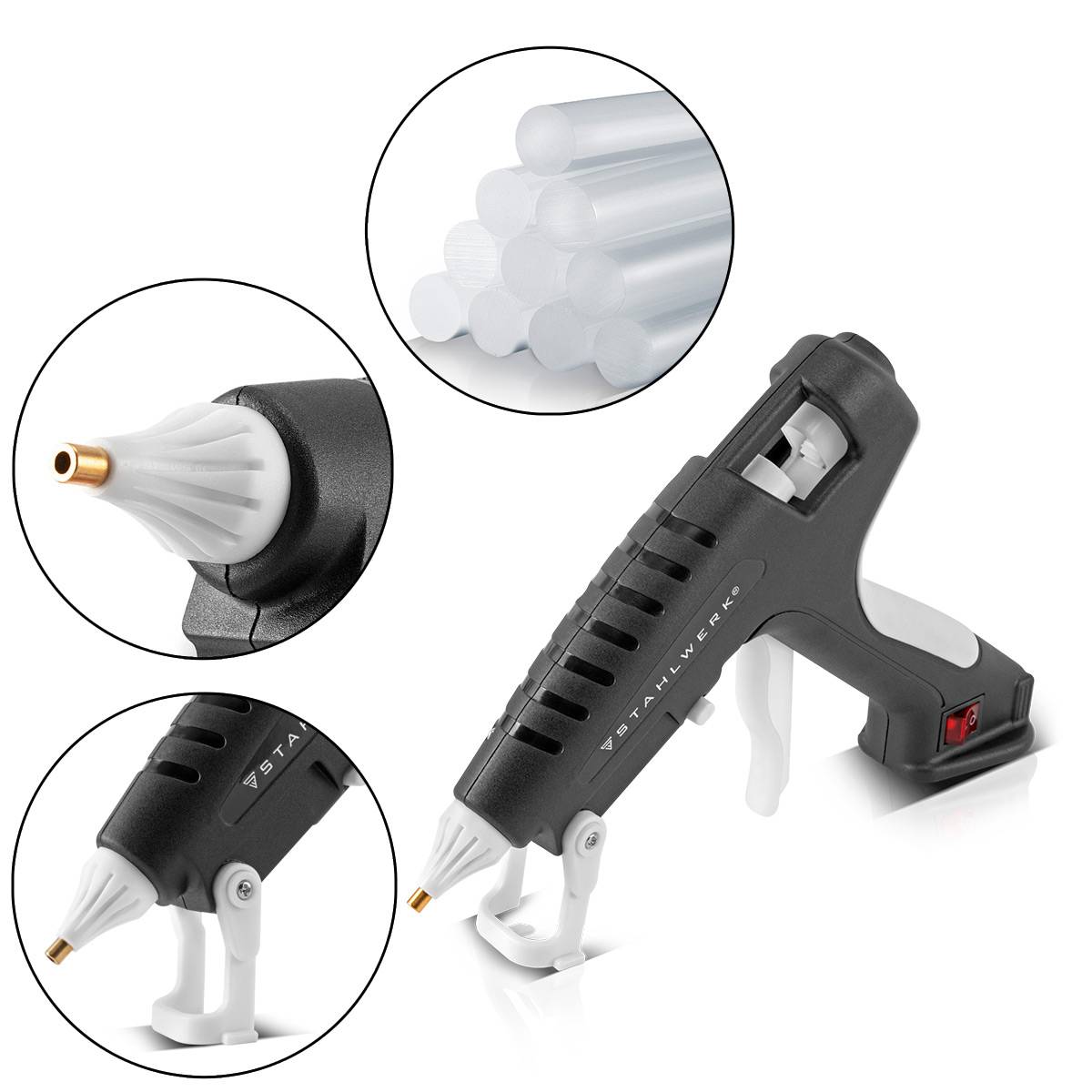 STAHLWERK Heißklebepistole HKP-250 ST mit Rückschlagventil und 250 Watt