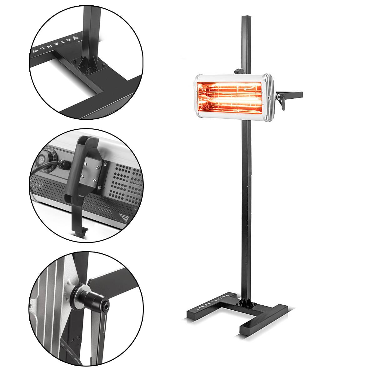 STAHLWERK Infrarot Lacktrockner IL-1200 ST mit 1.200 Watt und Stativ