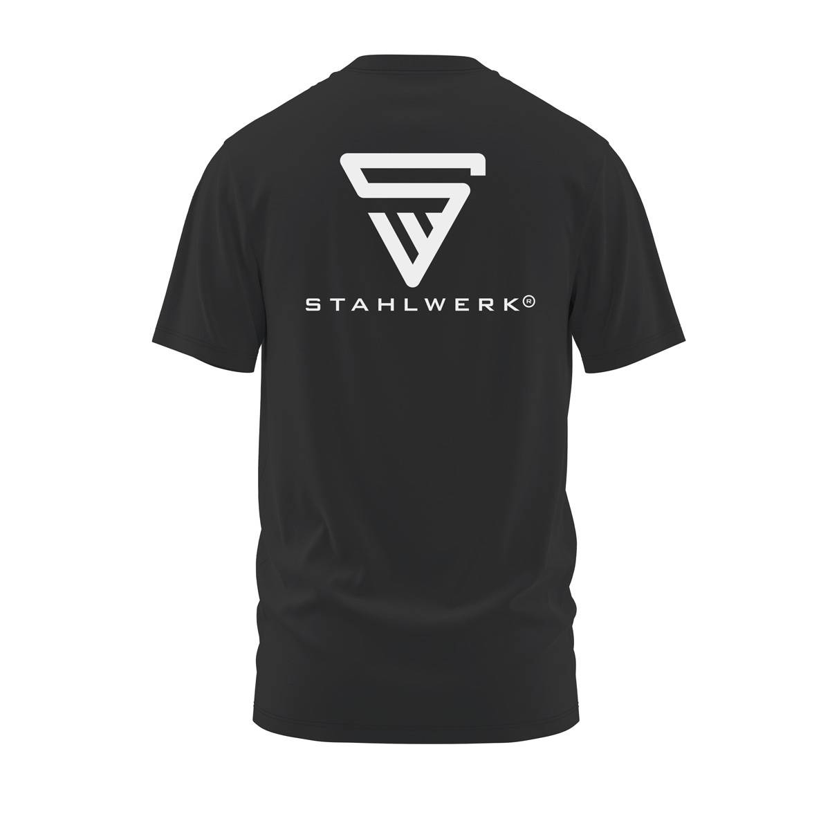 STAHLWERK T-Shirt Schwarz Größe S Kurzarm-Hemd mit Logo-Print 100% Baumwolle