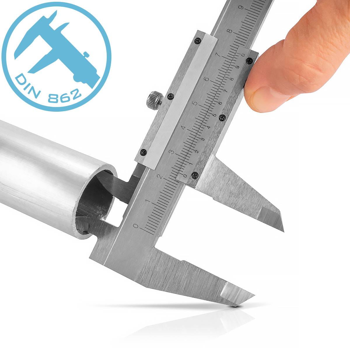STAHLWERK Messschieber 0-150 mm DIN 862 aus gehärtetem Carbon-Stahl