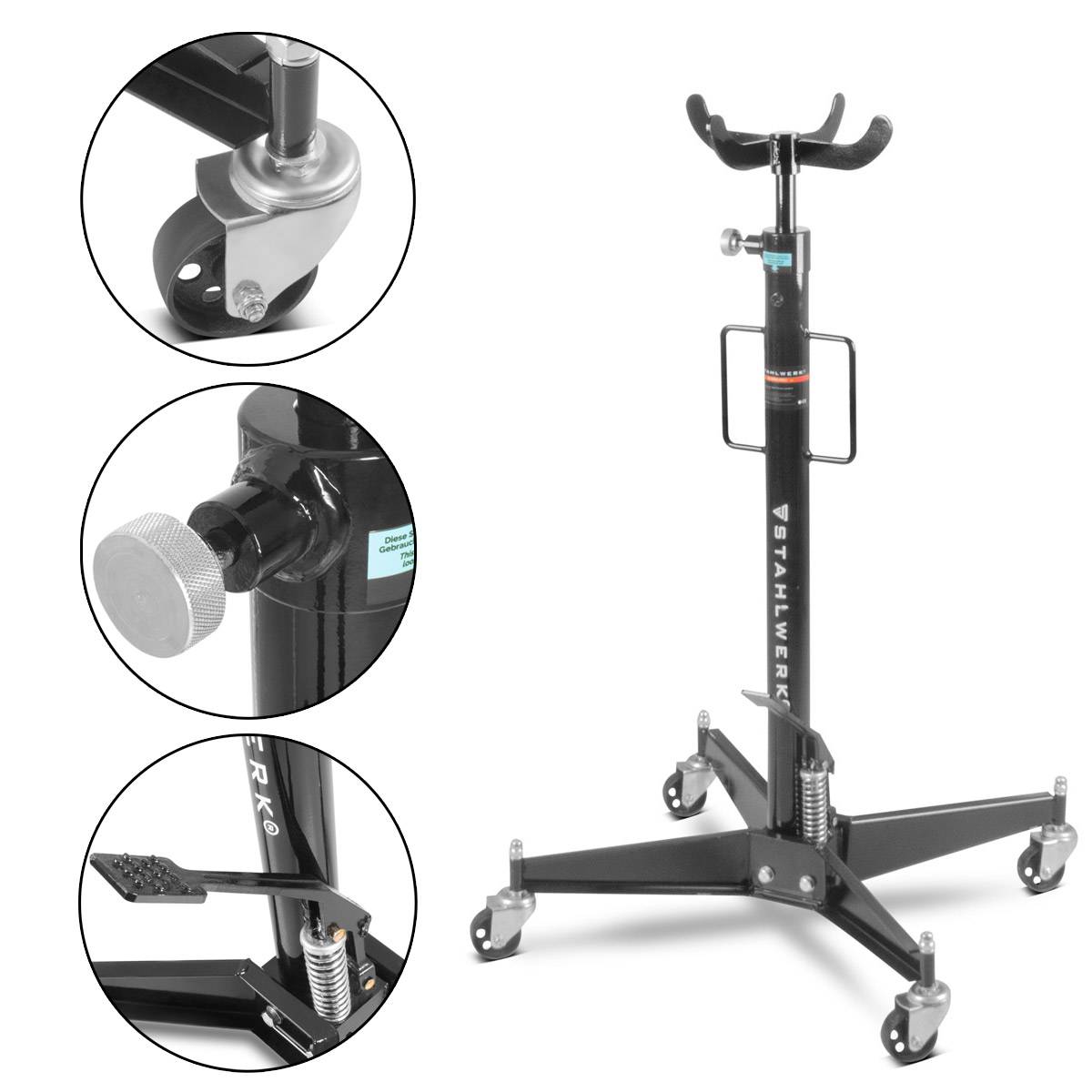 STAHLWERK Hydraulischer Getriebeheber TJ-500 ST belastbar bis zu 500 kg