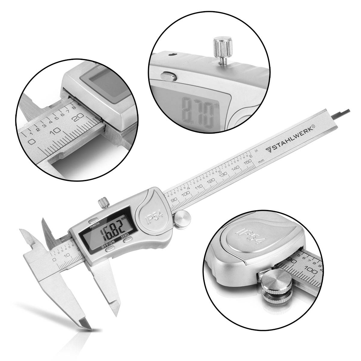 STAHLWERK Digitaler Messschieber DMS-3 ST aus Edelstahl