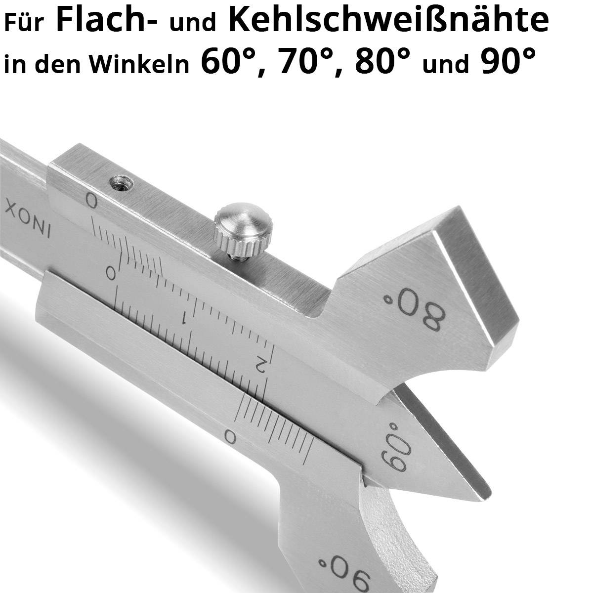 STAHLWERK Schweißnahtlehrefür Schweißnähte mit Schieber 0-20 mm Edelstahl