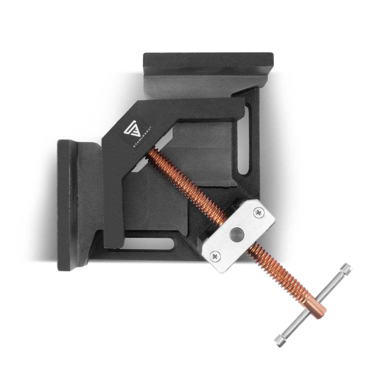 STAHLWERK Schweißwinkelklemme Winkelspanner mit 90° Winkel und 100 mm Maulweite