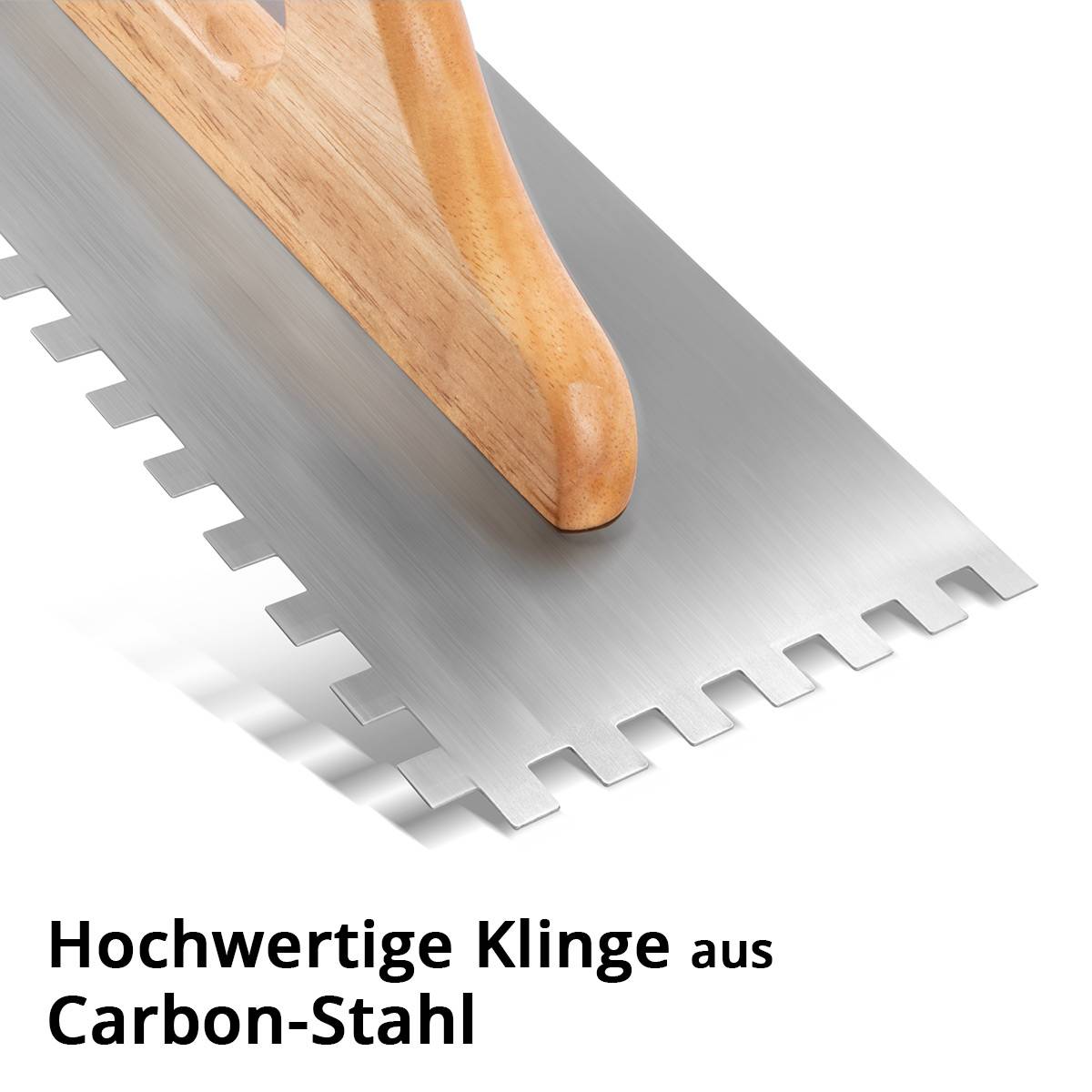 STAHLWERK Zweihand-Glättekelle 140 x 500 mm mit 10 mm Rechteckverzahnung