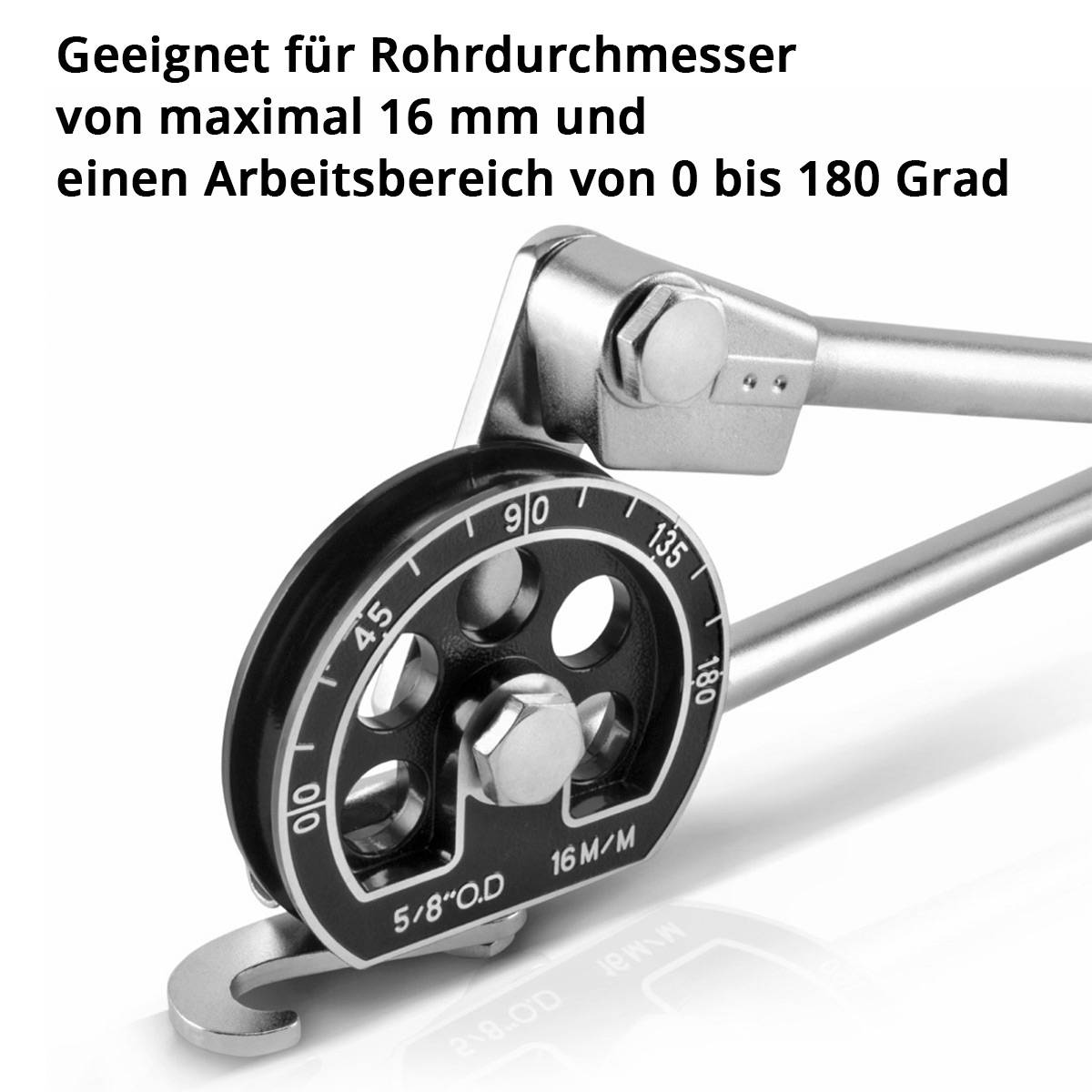 STAHLWERK Handrohrbieger HTB-180 ST für 16 mm Rohre Arbeitsbereich 0-180 Grad