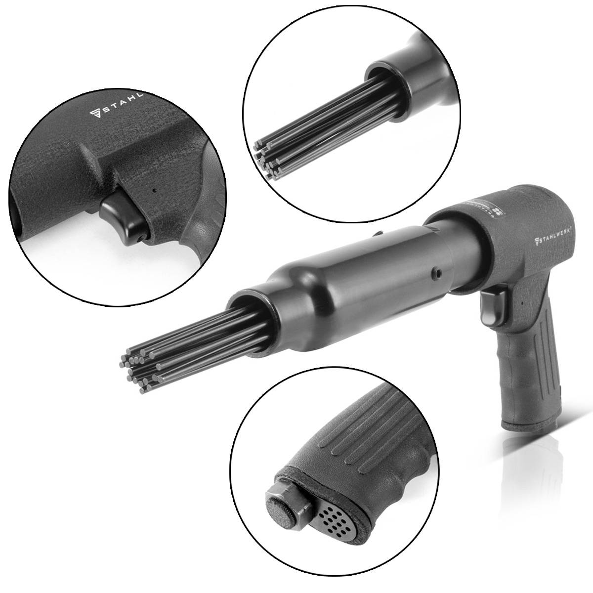 STAHLWERK Druckluft-Nadelentroster DNE-400 ST mit 19 Nadeln 6,2 bar