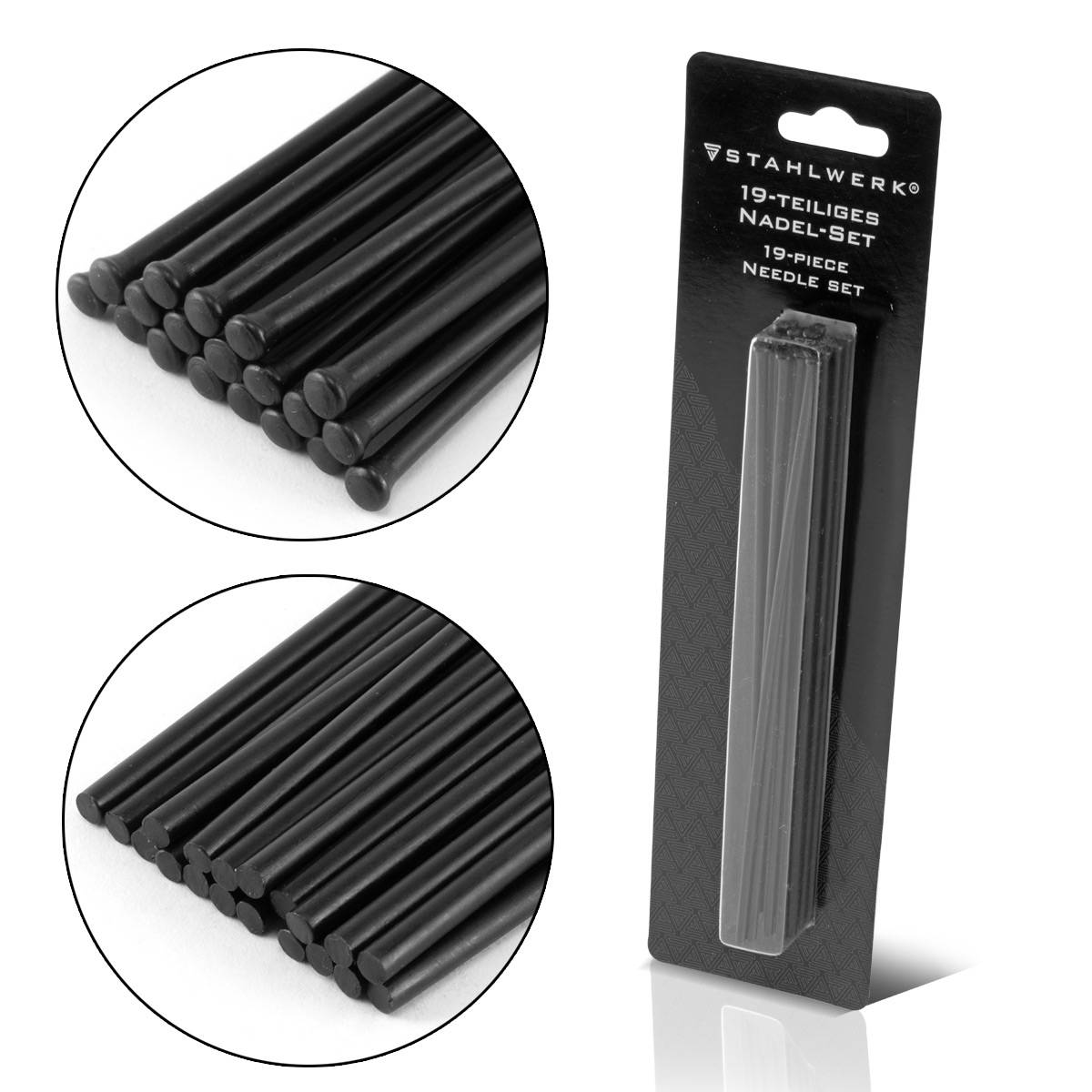 STAHLWERK Stahlnadel-Set 19-teilig für Nadelentroster