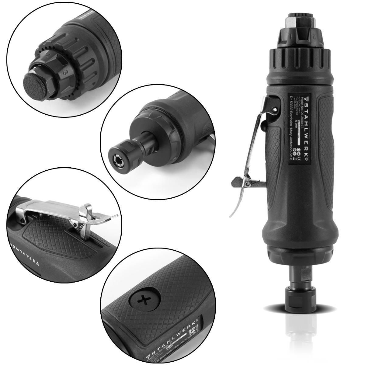 STAHLWERK Druckluft Stabschleifer DS-2000 ST Geradeschleifer mit 20.000 U/min