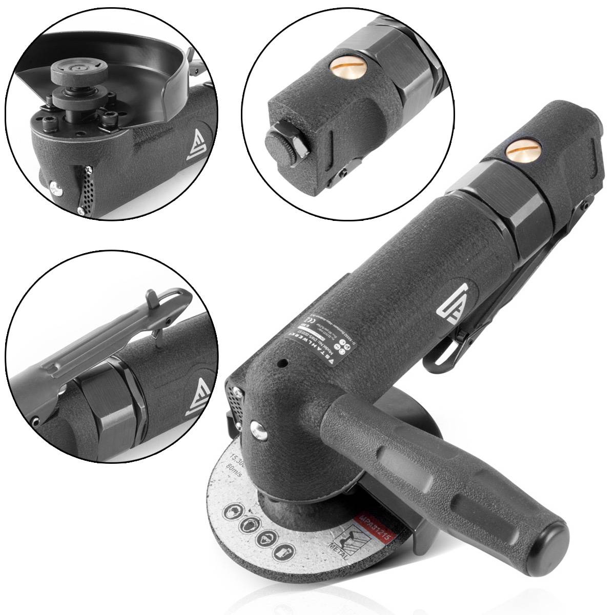 STAHLWERK Druckluft Winkelschleifer DWS-1100 ST 11.000 U/min für 100 mm