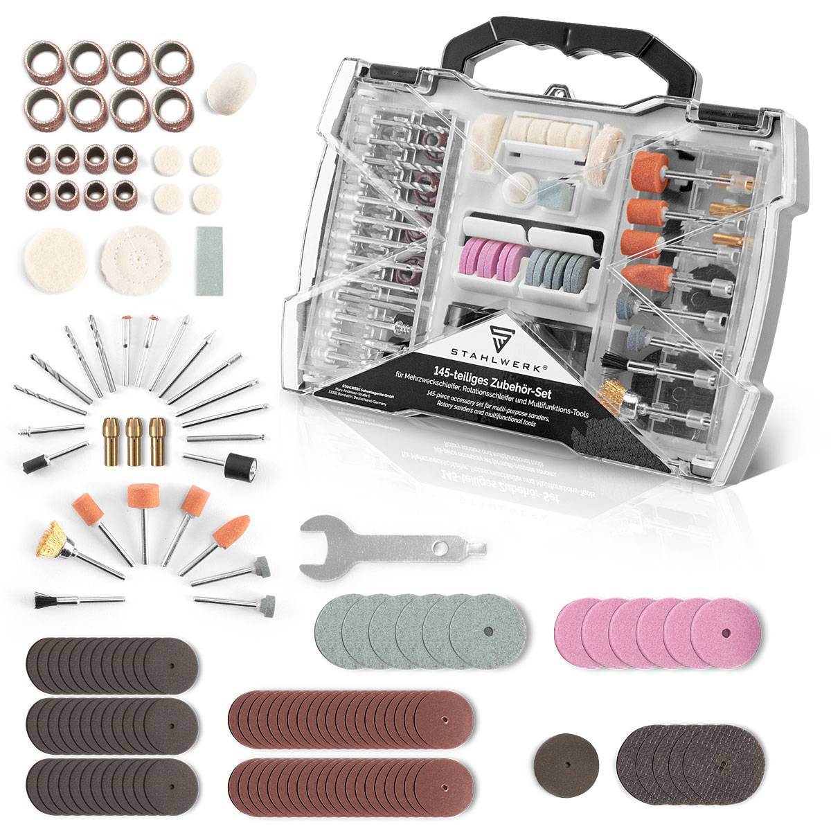 STAHLWERK Zubehörset für Mehrzweckschleifer 145-tlg