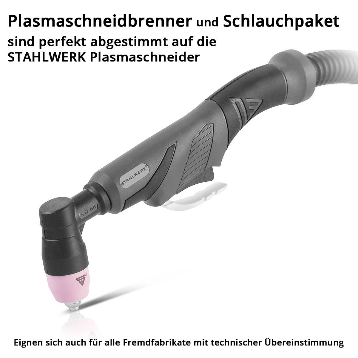 STAHLWERK Plasmaschneidbrenner AG-60 / SG-55 Schlauchpaket 8 Meter bis 70A