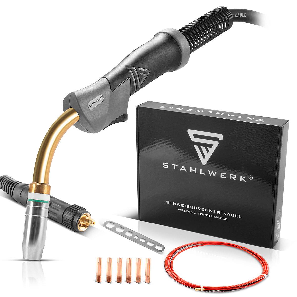 STAHLWERK Schweißbrenner MIG MAG AK25/MB25 für Aluminium mit 3 m Schlauchpaket