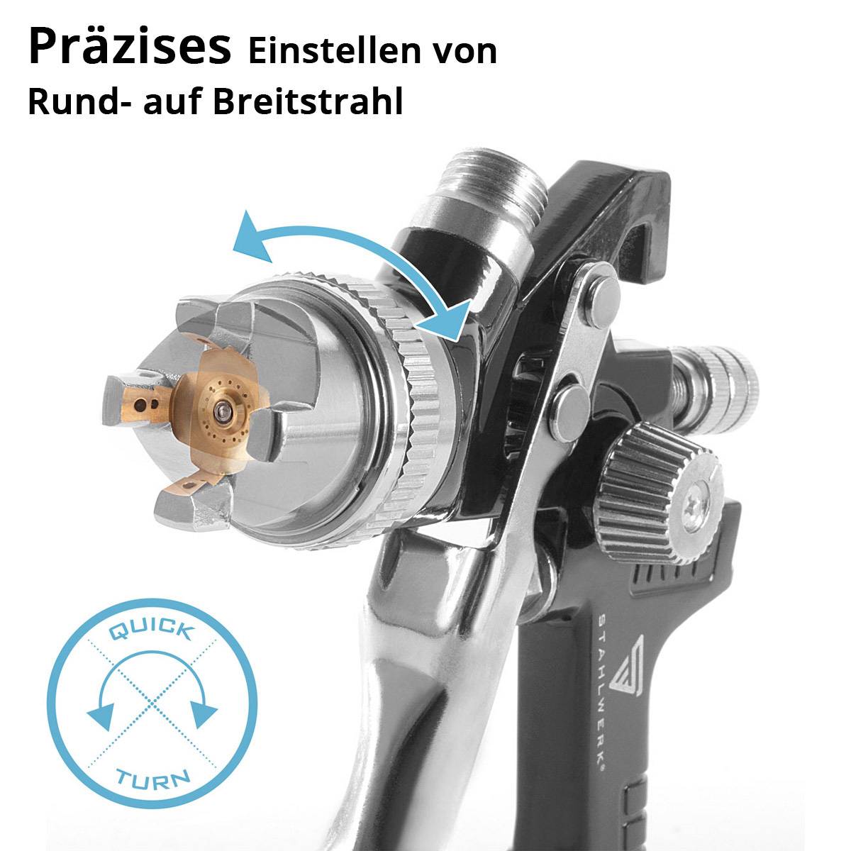 STAHLWERK HVLP Lackierpistole SG-600 ST mit 1,4 mm Düse und 600 ml Fließbecher