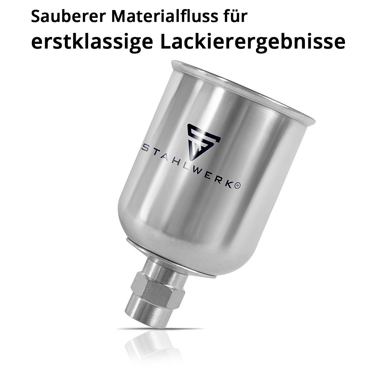 STAHLWERK Alu Fließbecher 125 ml Farbbecher für Lackierpistole