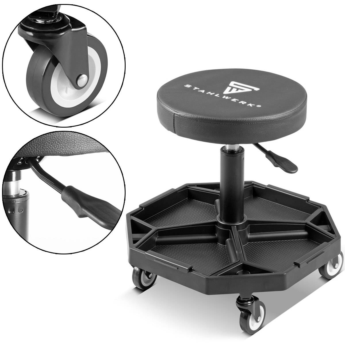 STAHLWERK Werkstatthocker WRH-136 ST bis 136 kg belastbar höhenverstellbar