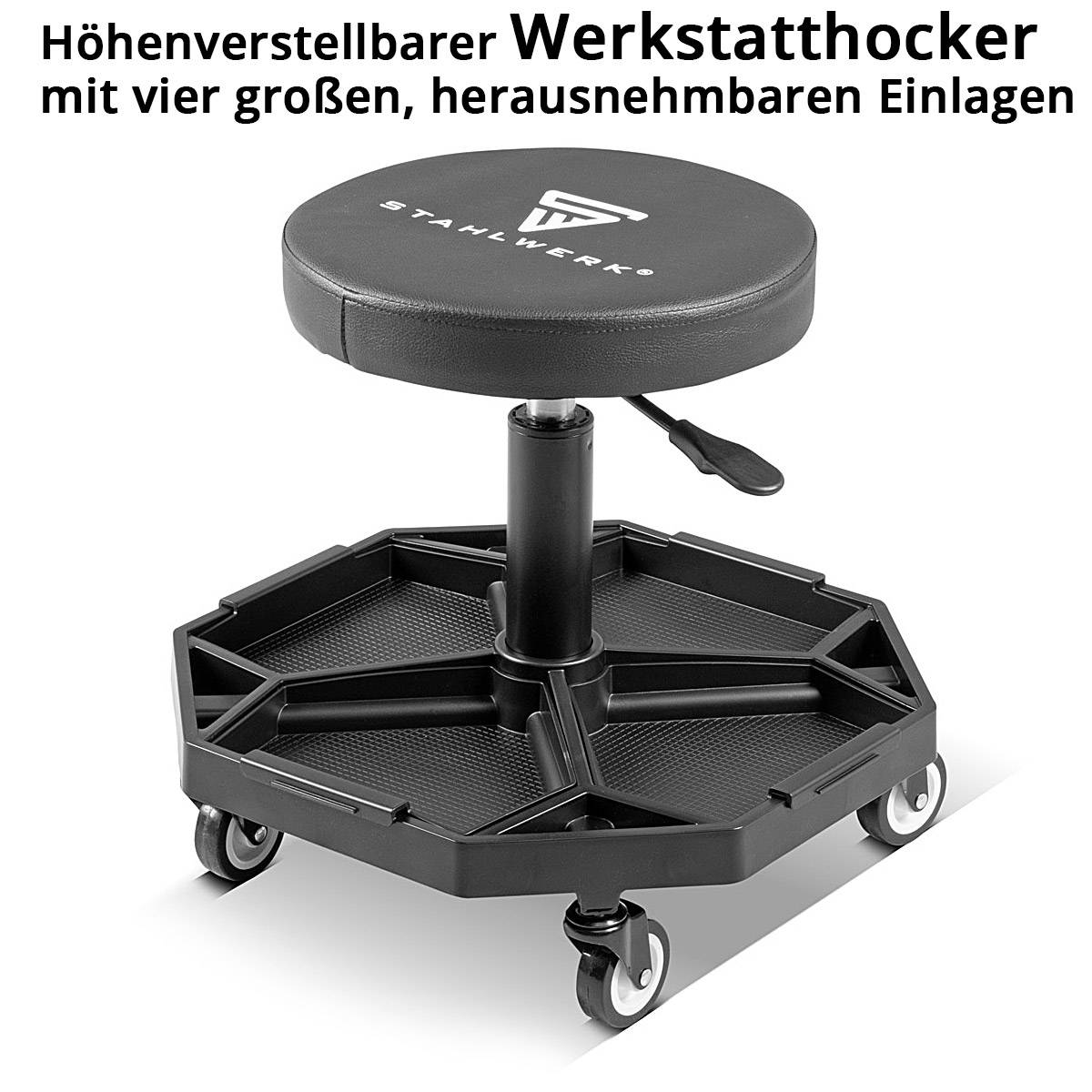 STAHLWERK Werkstatthocker WRH-136 ST bis 136 kg belastbar höhenverstellbar
